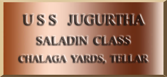 The commissioning dedication plaque of the Saladin-class destroyer U.S.S. Jugurtha NCC-527